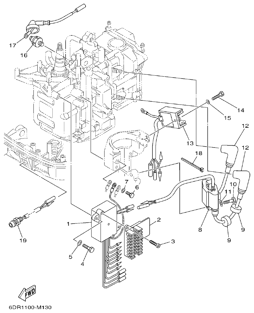 Yamaha 9JMH, 9JE ELECTRICAL 1 parts diagram